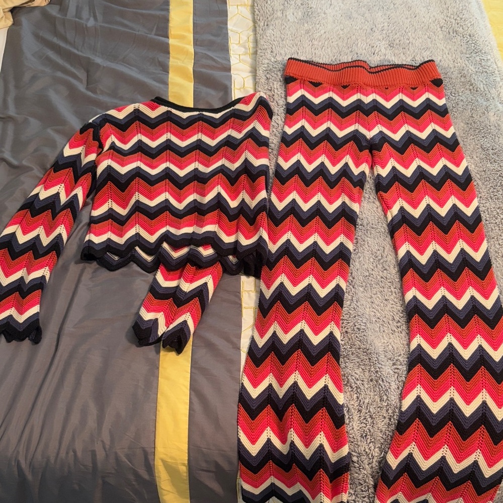Chevron Knit Sweater and Pants Set